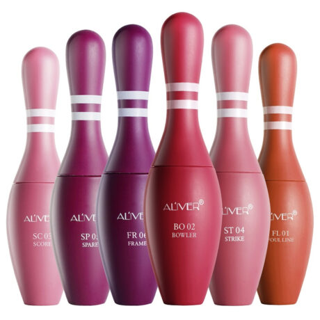 ALIVER Bowling Lip Tint Stain Lipstick Set, Waterproof Makeup, 6 Colors